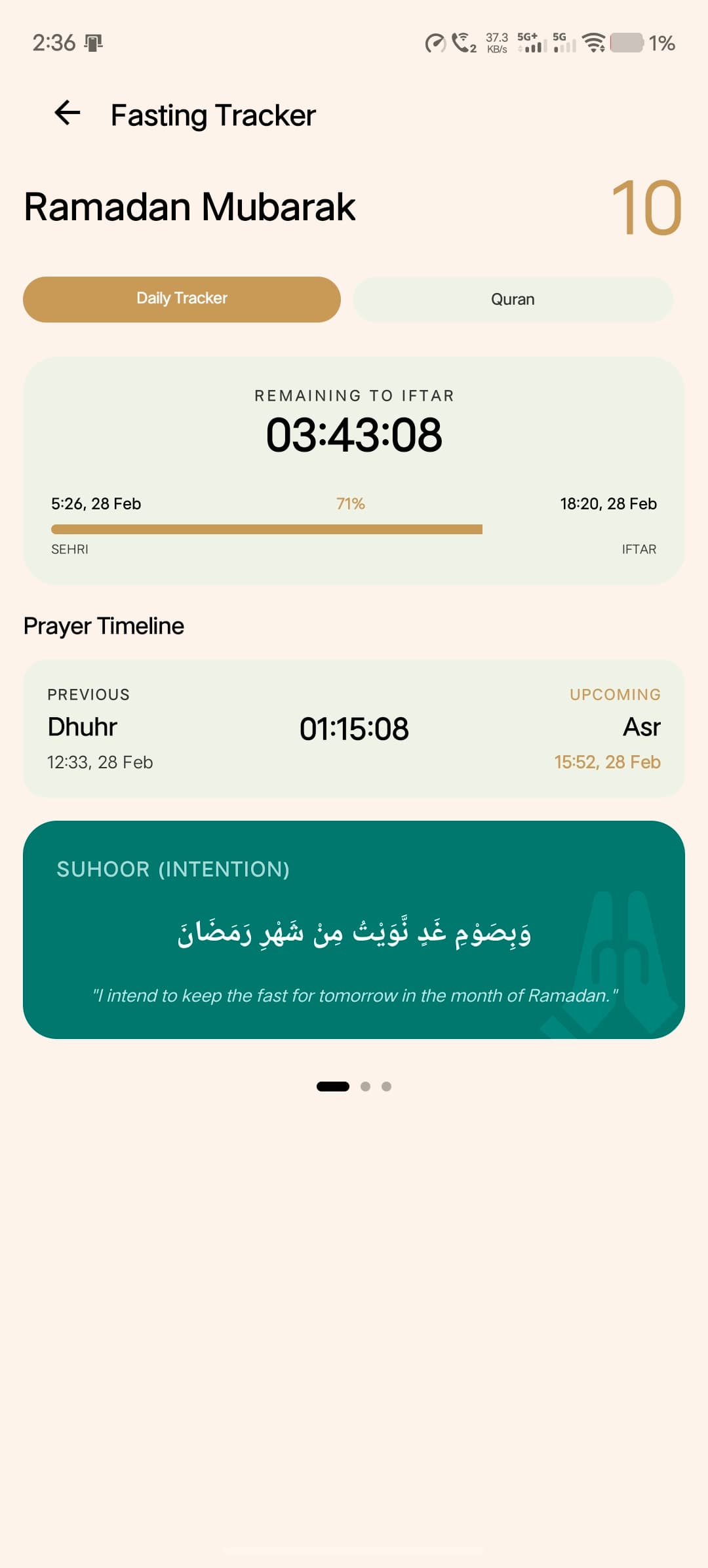Ramadan Tracker screenshot 2